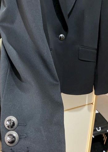 Siyah Düğmeli Kadın Ofis Blazeri - Görsel 6