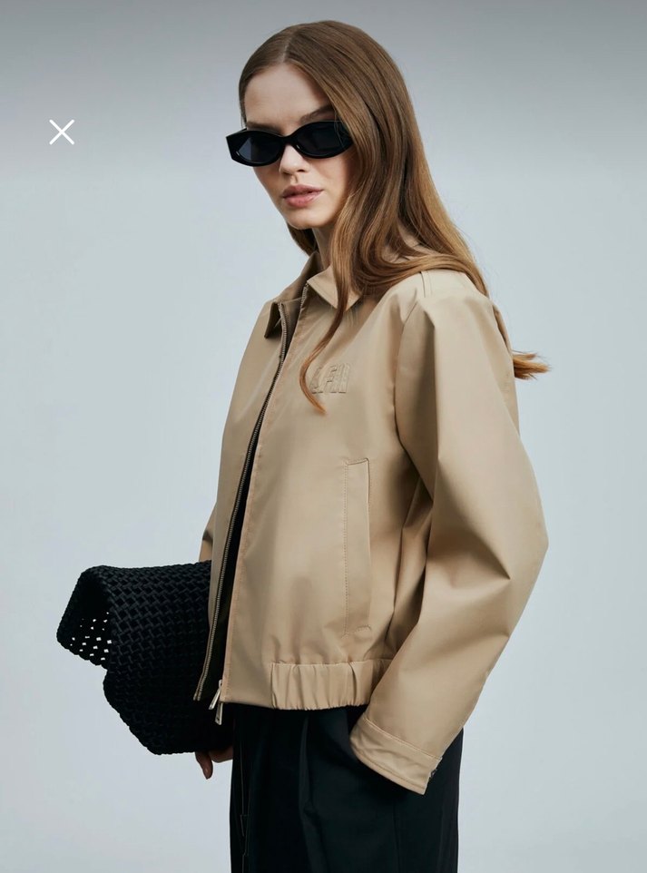 Bej Mini Deri Kadın Ceket - Görsel 4