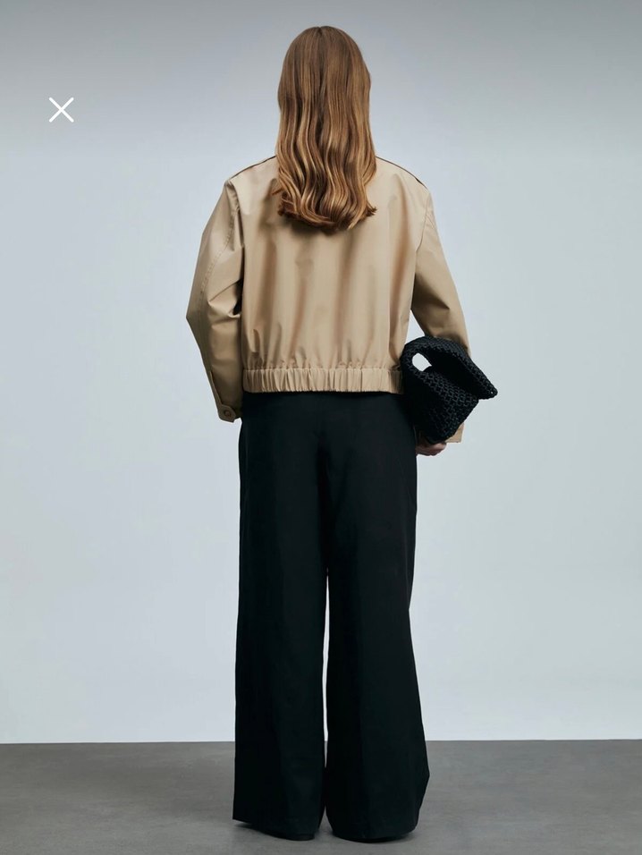 Bej Mini Deri Kadın Ceket - Görsel 5