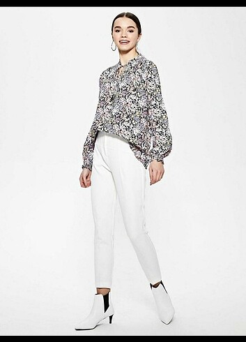 Yakası ipli bağlamalı gömlek - Görsel 5