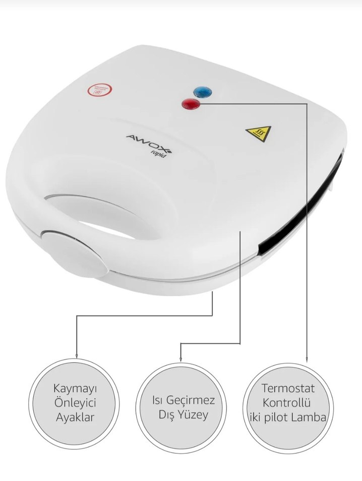 Beyaz Sandviç ve Tost Makinesi - Görsel 2
