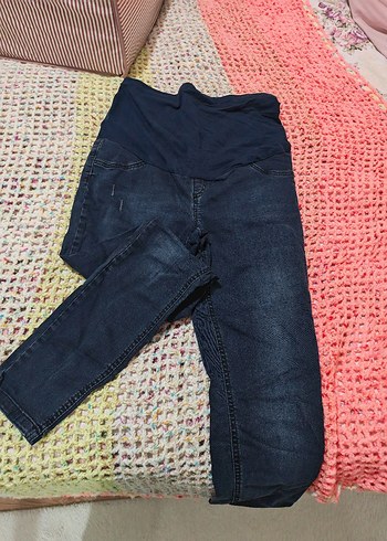 Lacivert Loosen Fit Hamile Kot Pantolon