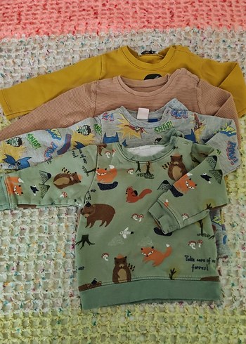 Sarı Baskılı Erkek Çocuk Sweatshirt 12 adet - Görsel 6