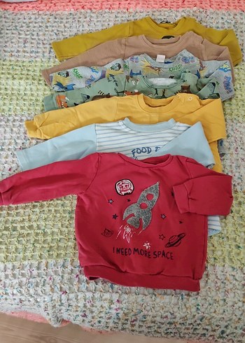 Sarı Baskılı Erkek Çocuk Sweatshirt 12 adet - Görsel 9