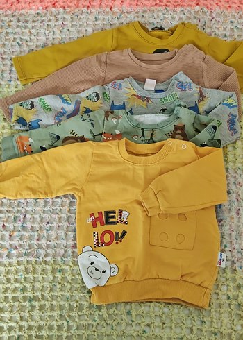 Sarı Baskılı Erkek Çocuk Sweatshirt 12 adet - Görsel 7