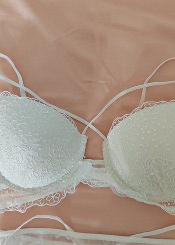 Beyaz Dantel Detaylı Bohem Sütyen ve Külot Takımı - Görsel 3