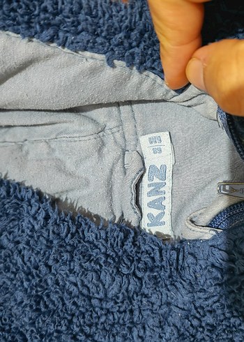 Mavi Erkek Bebek Peluş mont - Görsel 2