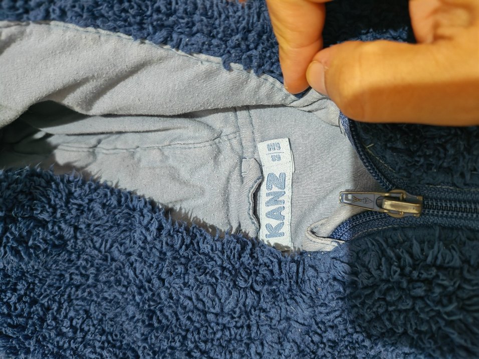 Mavi Erkek Bebek Peluş mont - Görsel 2