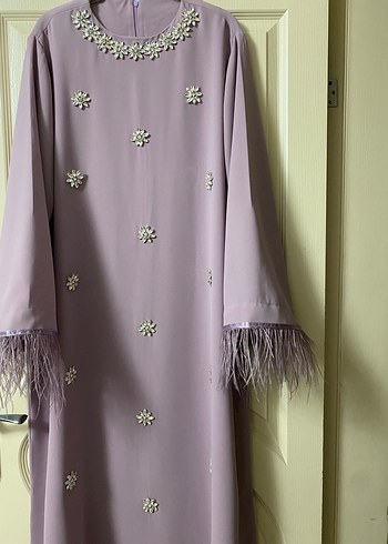 Taşlı Otriş detaylı Uzun Elbise - Görsel 3