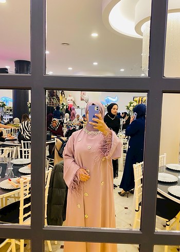 Taşlı Otriş detaylı Uzun Elbise - Görsel 6