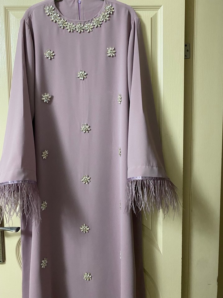 Taşlı Otriş detaylı Uzun Elbise - Görsel 3