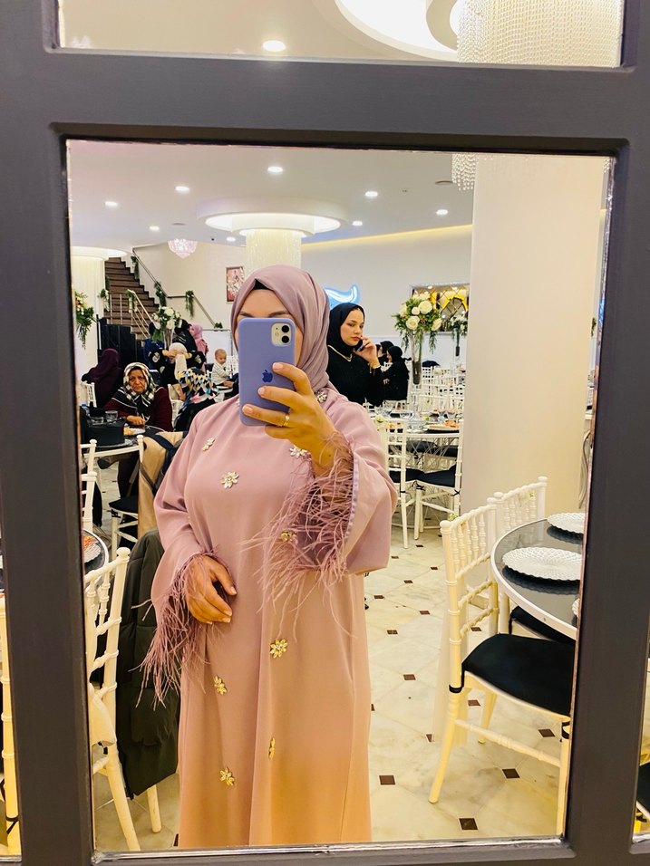 Taşlı Otriş detaylı Uzun Elbise - Görsel 4