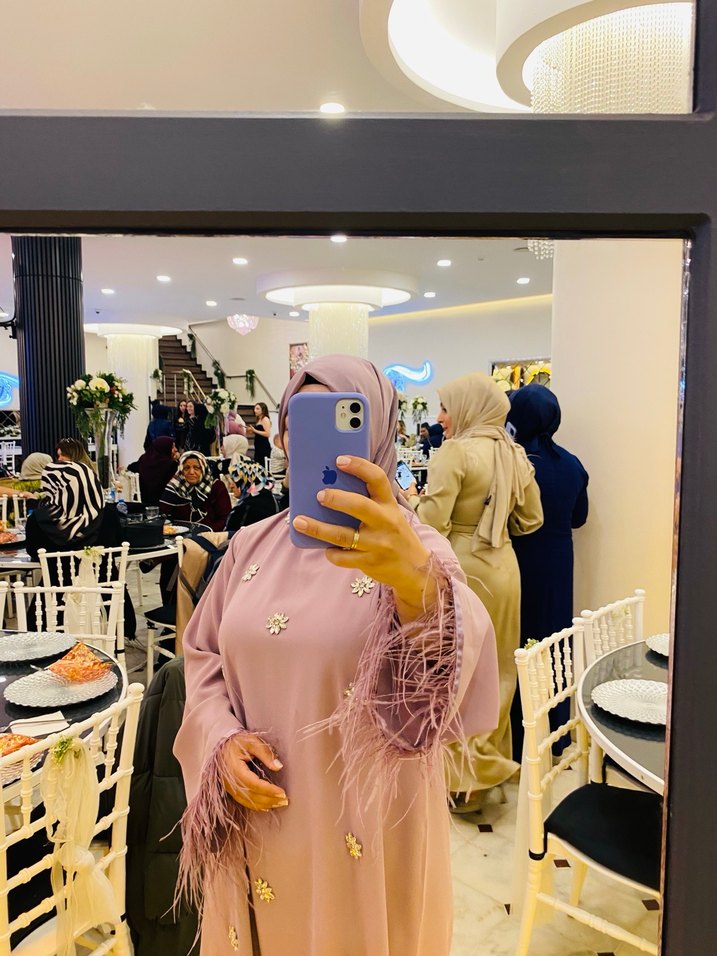 Taşlı Otriş detaylı Uzun Elbise - Görsel 5