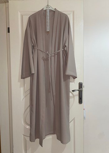 Bej Uzun Kadın abaya takım - Görsel 3