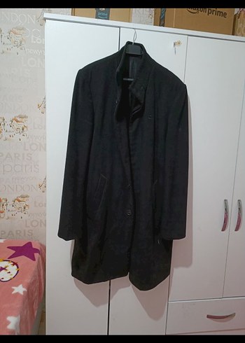 Sorunsuz Düğmeli Siyah Erkek Kaşe Kaban - Görsel 5