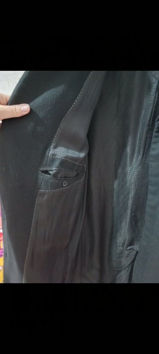 Sorunsuz Düğmeli Siyah Erkek Kaşe Kaban - Görsel 4