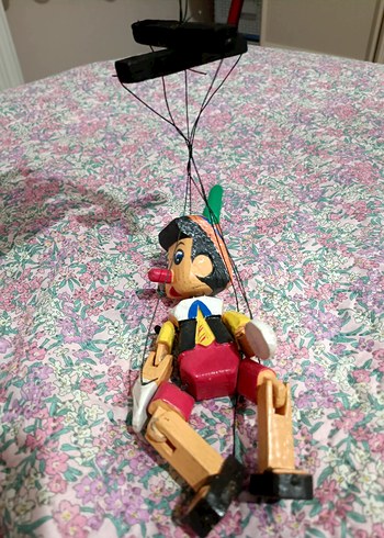 Renkli Ahşap Kukla Figür Pinokyo oyuncak - Görsel 3