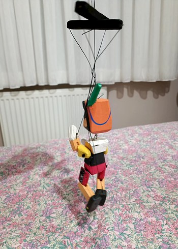 Renkli Ahşap Kukla Figür Pinokyo oyuncak - Görsel 5