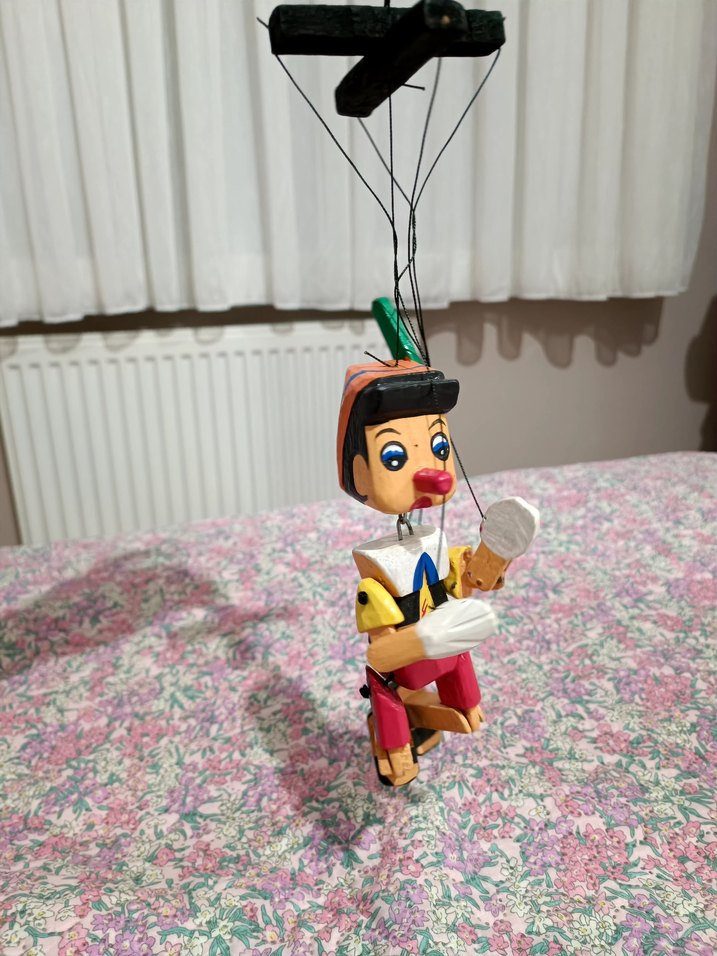 Renkli Ahşap Kukla Figür Pinokyo oyuncak - Görsel 2