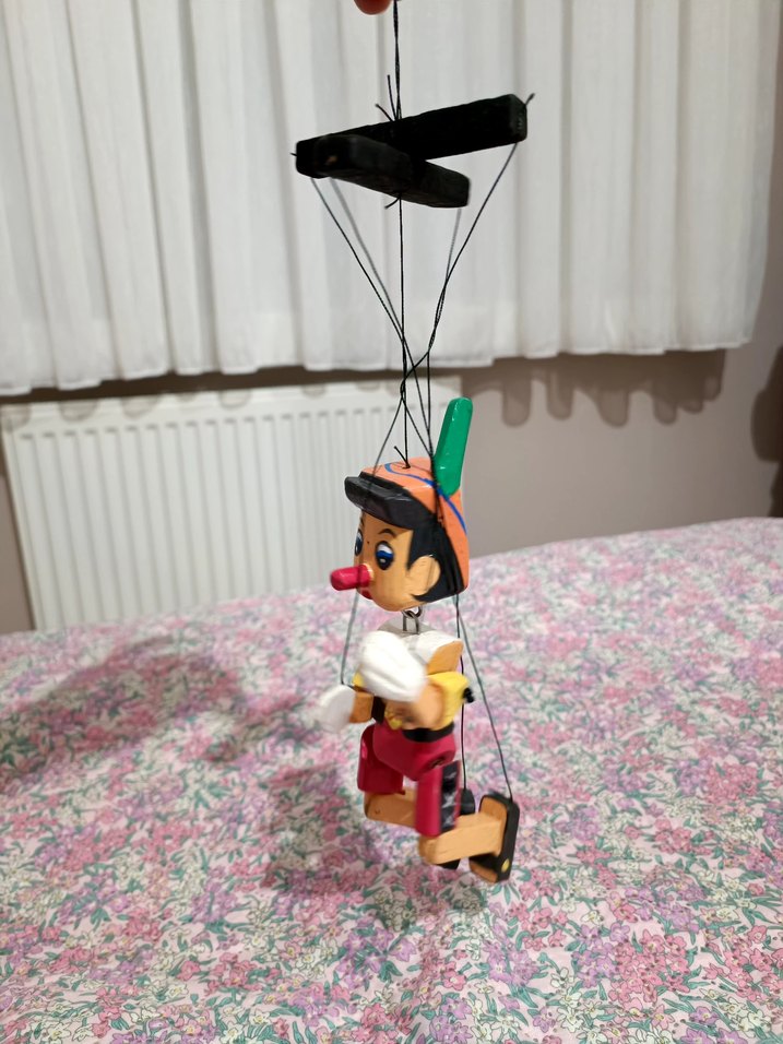 Renkli Ahşap Kukla Figür Pinokyo oyuncak - Görsel 4