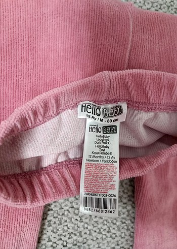 Kız Çocuk Pembe Kadife Basic Tayt - Görsel 2