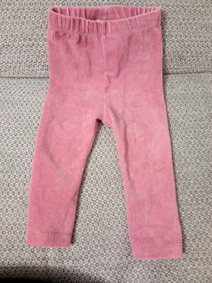 Kız Çocuk Pembe Kadife Basic Tayt - Görsel 4