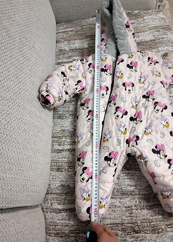 YENİ Kapüşonlu Baskılı Kız Bebek Kar Tulumu - Görsel 7