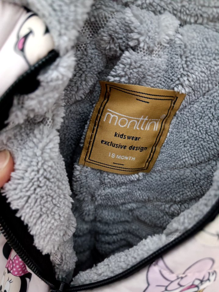 YENİ Kapüşonlu Baskılı Kız Bebek Kar Tulumu - Görsel 3