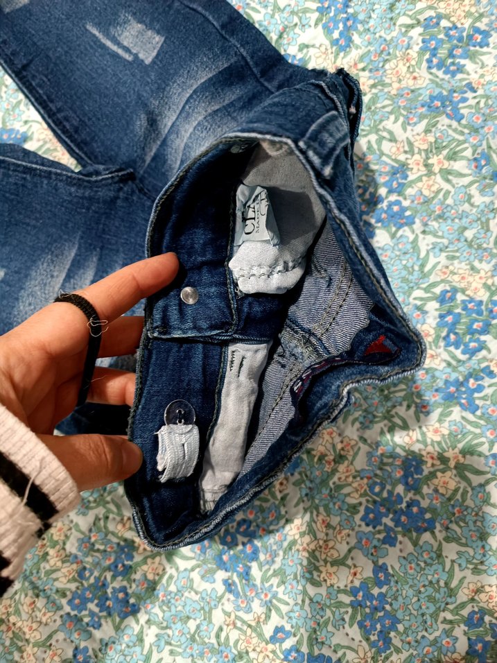 1 yaş Batik Desenli Bol Kesim Kot Pantolon... - Görsel 2