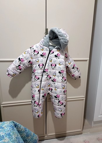 YENİ Kapüşonlu Puflu Kız Bebek Kayak Tulumu - Görsel 8