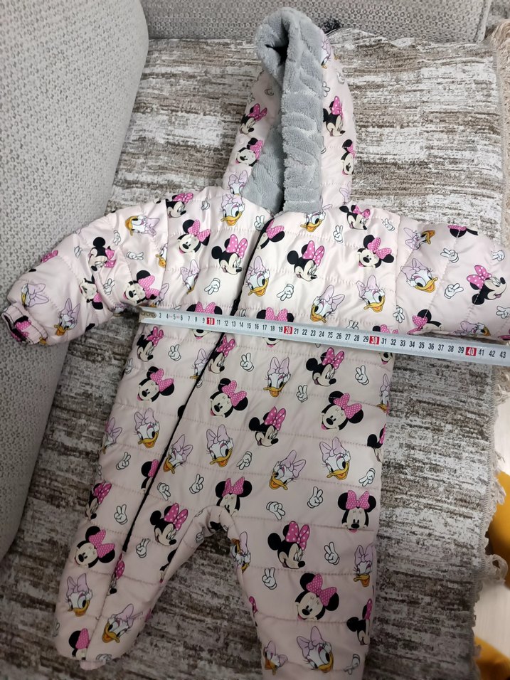 YENİ Kapüşonlu Puflu Kız Bebek Kayak Tulumu - Görsel 2