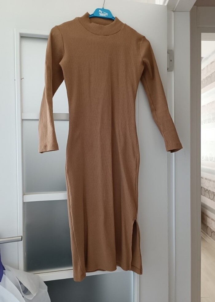 VİZYON RENK TRİKO ÖRME MİLLA ELBİSE. - Görsel 3