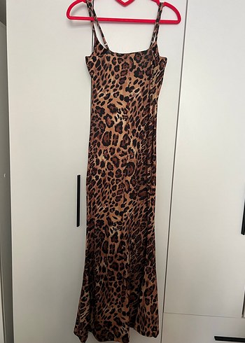 Leopar Desenli Uzun Kadın Elbise - Görsel 2