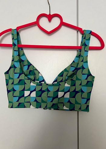 Desenli Fermuarlı V Yaka Büstiyer - Görsel 2