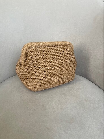 Mango hasır clutch çanta