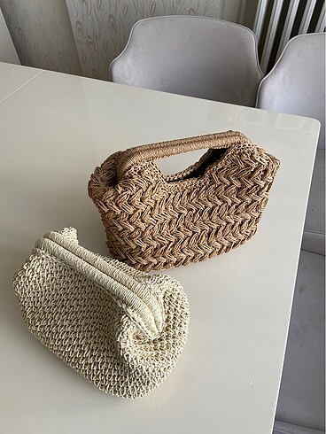 Zara hasır clutch çanta