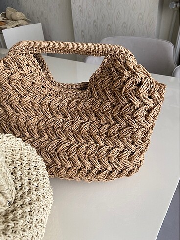 Beden Zara hasır clutch çanta