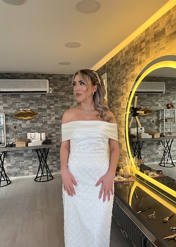 Ye noiss beyaz abiye nişan - Görsel 3