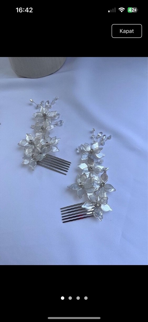 Beyaz gelin Saç Aksesuarı - Görsel 2