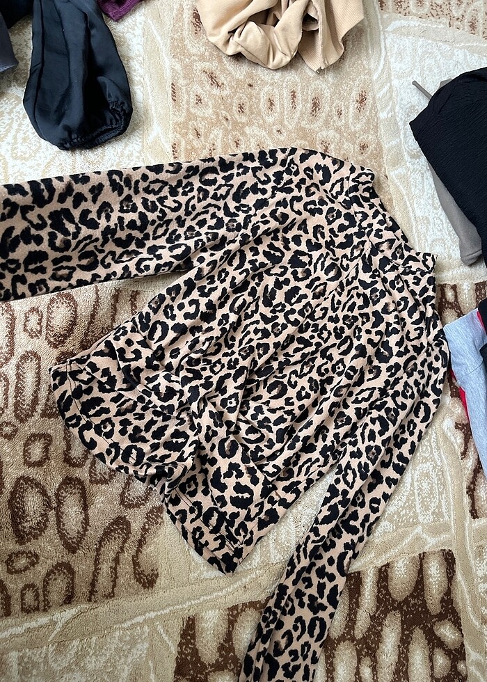 Şık bluz leopar - Görsel 4
