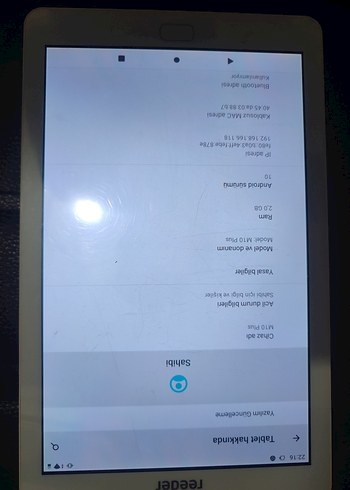  Beden Renk Beyaz Reeder m10 32Gb tablet