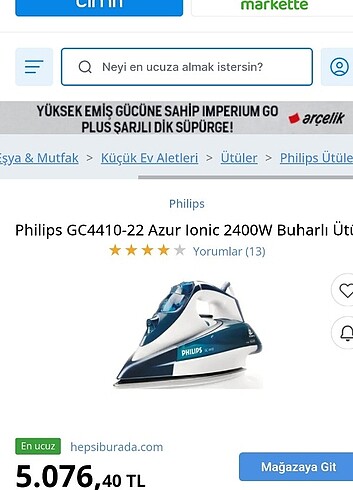 Philips Azur GC4410/02 2400 W Buharlı Ütu - Görsel 2