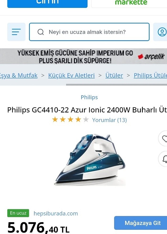 Philips Azur GC4410/02 2400 W Buharlı Ütu - Görsel 2