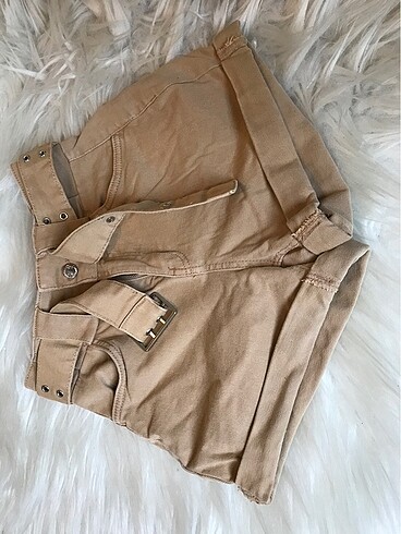 xs Beden Bershka kemerli Mini Jean Şort