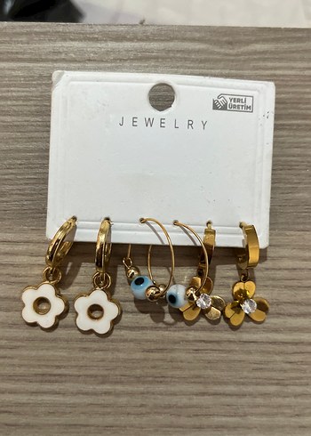 3lü çelik küpe set