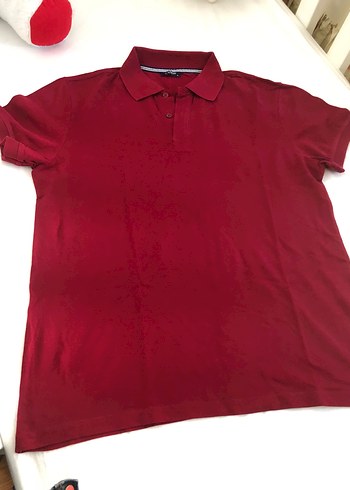 Bordo Pamuklu Erkek Polo Tişört - Görsel 2