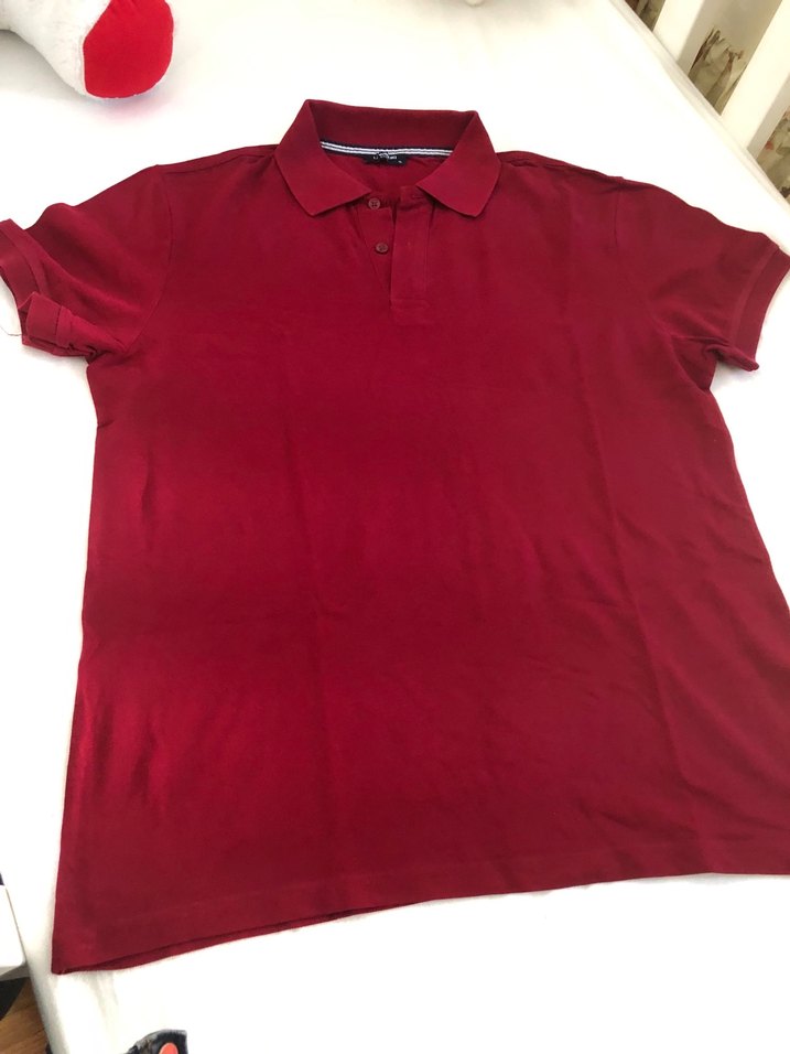 Bordo Pamuklu Erkek Polo Tişört - Görsel 2