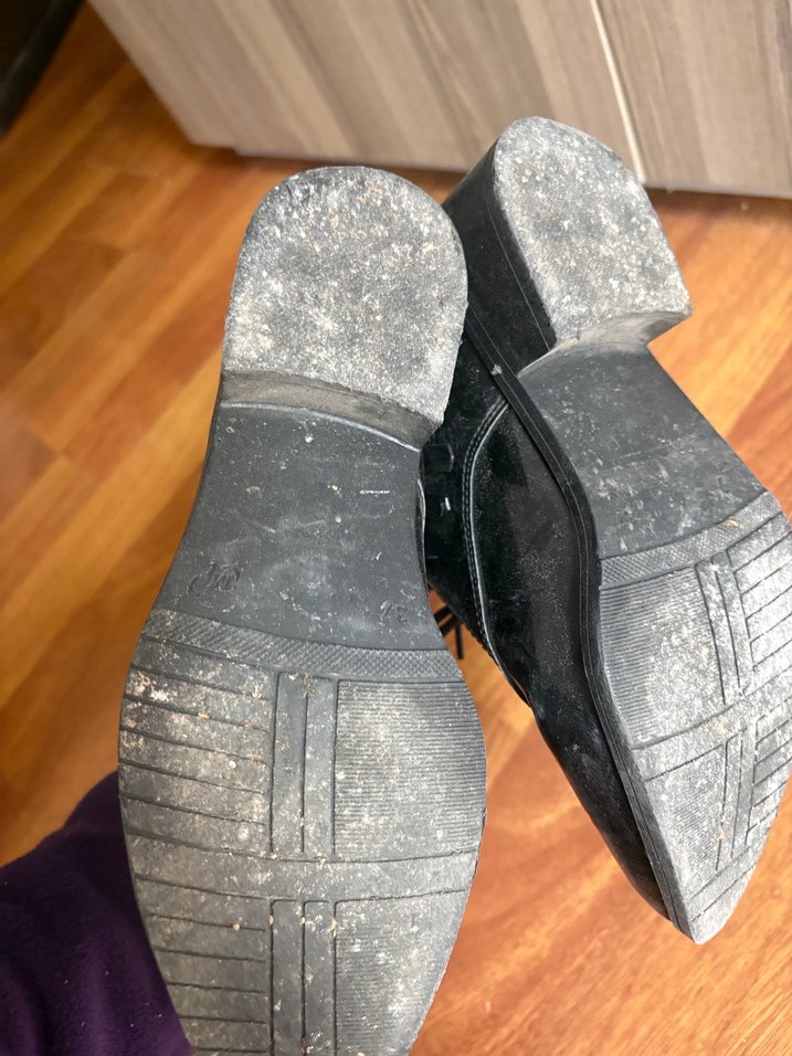 Siyah Rugan Tokalı Blok Topuklu Goth Bot - Görsel 5