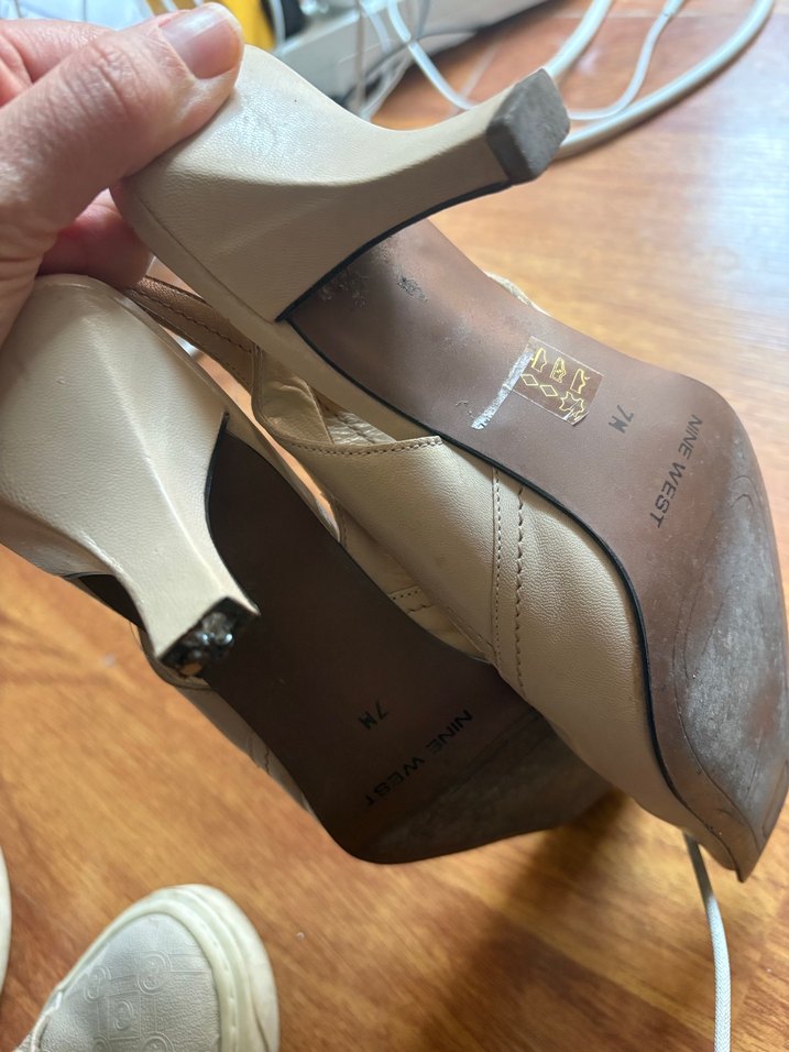 Bej Deri Tokalı Stiletto Kadın Topuklu Ayakkabı - Görsel 5