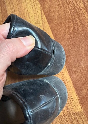 Siyah Deri Tokalı Kadın Loafer - Görsel 4